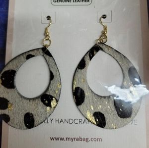 Myra leather hair on earrings